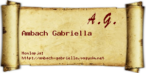 Ambach Gabriella névjegykártya